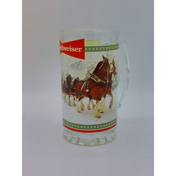 Budweiser Holiday Glass Stein Christmas 2021 Limited Ed Mug Collectible 16oz - Picture 2 of 10